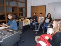 Student team at the radio studio