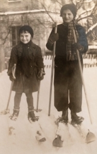 M. Št'astná with sister Eliška