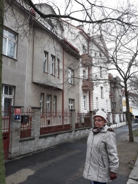 Visiting Mrs. Jarošová in Prague - the house where she lived as a child