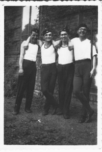 Dad with friends, second from the left
