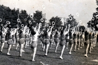 Rehearsal of the Sokol members in Košatka for the 1948 Sokol gathering