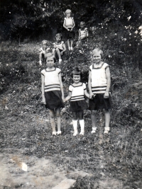 Blažena Stuchlá in the middle as a little Sokol member / 1934