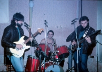 December 1988 / Našrot live Hrádek u Nechanic (Hraboš, Jouza, Martha, photo: František Tomek)