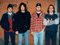 Našrot, promo-photo, HB-Žižkov, December 1993, from left Martha, Hraboš, Ceemek, Jouza, Photo: P. Macháček