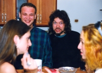 Mejdan at Petr Zelenka's, Prague-Letná, September 1999, Komín and Hraboš, photo: Miroslav Lédl