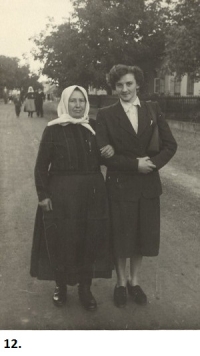 With a friend, 1958