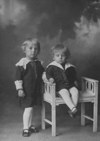 With his sister Miluška