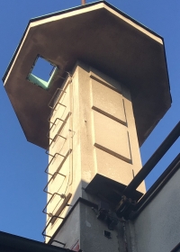 A factory tower about fifteen metres high, which the already seriously ill Josef Barton climbed in May 1945 and hoisted the Czechoslovak national flag.