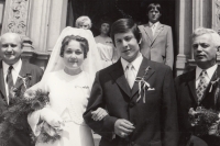 Petr Král and Jindřiška Králová, nee. Junová, wedding at Kolín Town Hall, Kolín, June 1973