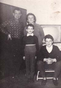 Růžena Lebedová with her husband and sons