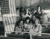 Celebration of the United States Bicentennial with people of the Greenhorns band, Slapy reservoir, 1976