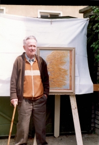 Alois Vychodil, father, with his painting