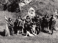 As a jester (fourth from the left) at Rabí Castle, where the performance Žižka at Rabí Castle was performed, June 1975