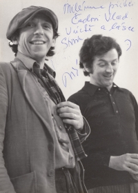 Photo of Vladimír Čada with dedication from Jiří Stivín from 15th July 1978 from Bechyně