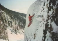 Jaroslav Adámek during a climb in the Alps in the 1990s