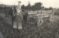 Jaroslav Adámek with his maternal grandmother in Horní Branná