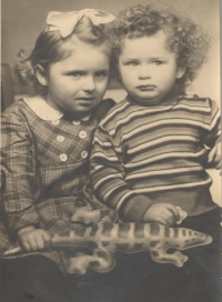 Jaroslav Adámek with his one year older sister