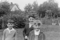 Josef Bauer (on the left) with his sister Jana and brother Petr in the 1960s