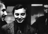 Václav Kučera and Rostislav Vaněk at the exhibition Typo etc., 1974