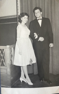 Věra Beránková at a ball, 1961