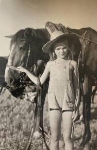 At her grandparents' in the countryside