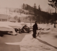 Her brother František as a six-year-old skiing, Kunvald 1944