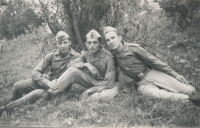 Josef Nedvěd (centre) completed his military service right after his apprenticeship, mid-1960s