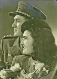 Wedding photographs of witness´s parents, Věra and Pavel Fiala, 1945