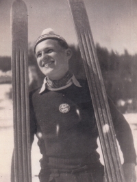 Bohuslav Maleňák, mid 1950s, representative for Dukla Liberec in ski jumping.		