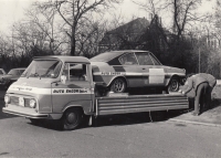 Transport of a racing car, Vrchlabí, 1972