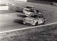 Racing on the circuit, race number of Josef Srnský - No.117, Ostrava, 1980
