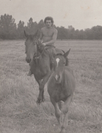 Antonín Konečný on horseback, 1970s