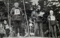 Company trip to the mountains, Dušana Janská on the right