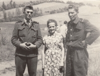 From left: brother Miroslav, mother Žofie, née Ondráčková, and father František Srnský, 2nd half of the 1960s