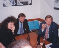 František Hromada over the Garden Festival, with Alena Zemančíková and Václav Havel, 1990s