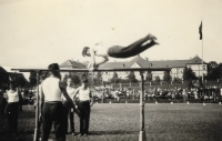 The contemporary witness's father František Janděra during a Sokol training