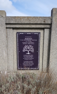 Tombstone at the cemetery in Bílý Potok, which belongs to Rudolf Scholz, who was shot by members of the State Defense Guard on October 1, 1938 in Bílý Potok