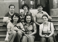 Faculty of Arts (FFMU) in Brno, with classmates from ethnology, 1977