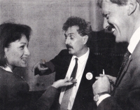 Jana Marco with Pavel Dostál and Filip Šedivý at the Federal Assembly (November 1992)