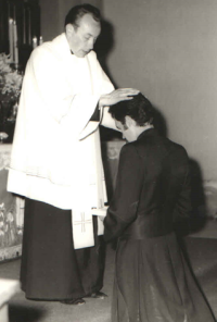 First mass - blessing, Krásná Hora nad Vltavou, 1976