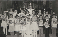 Holy Communion, as a parish priest in Boršov nad Vltavou, 1980s