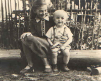 With older sister Pavla, 1942