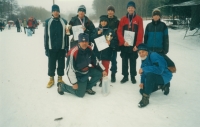 Aleš Suk kneeling on the left, Honza Červinka kneeling on the right. National Championship, Zadov 1999