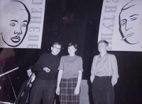 Members of Zápalka-kabaret, the Čistý oheň performance, Bohuslav Matyáš on the left