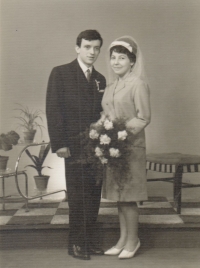 Jaroslava Svobodová and Václav Svoboda, wedding photograph, 11 March 1967