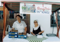 Jaroslava Svobodová (right) at the market, Týn nad Vltavou