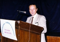 František Dusbábek at a congress in India in 1986