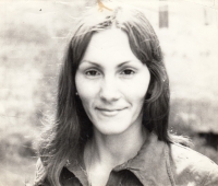 Portrait of Markéta Šestáková taken by a neighbouring photographer in 28th October Street in České Budějovice, 1981