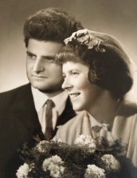 Newlyweds Václav and Marie Malátovi