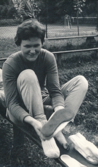 Věra Hrabáková in 1959, when she played for Prostějov